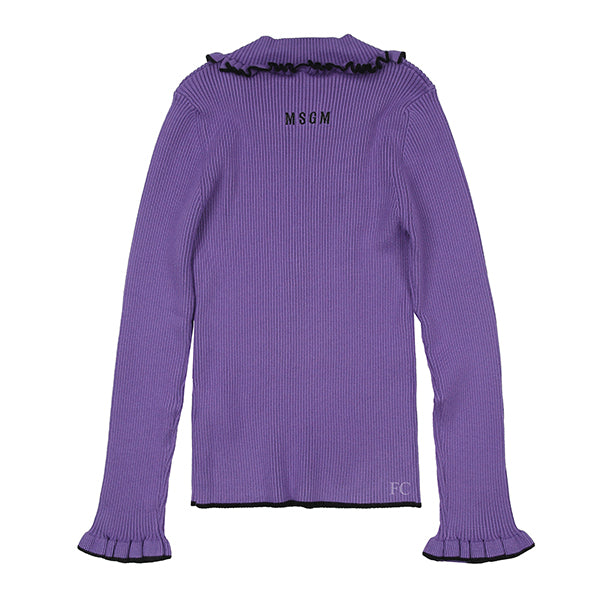 Ruffle lilac turtleneck sweater by MSGM