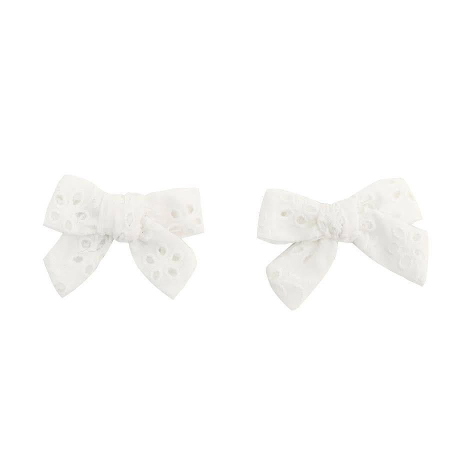 Archi Eyelet white mini bows - Flying Colors
