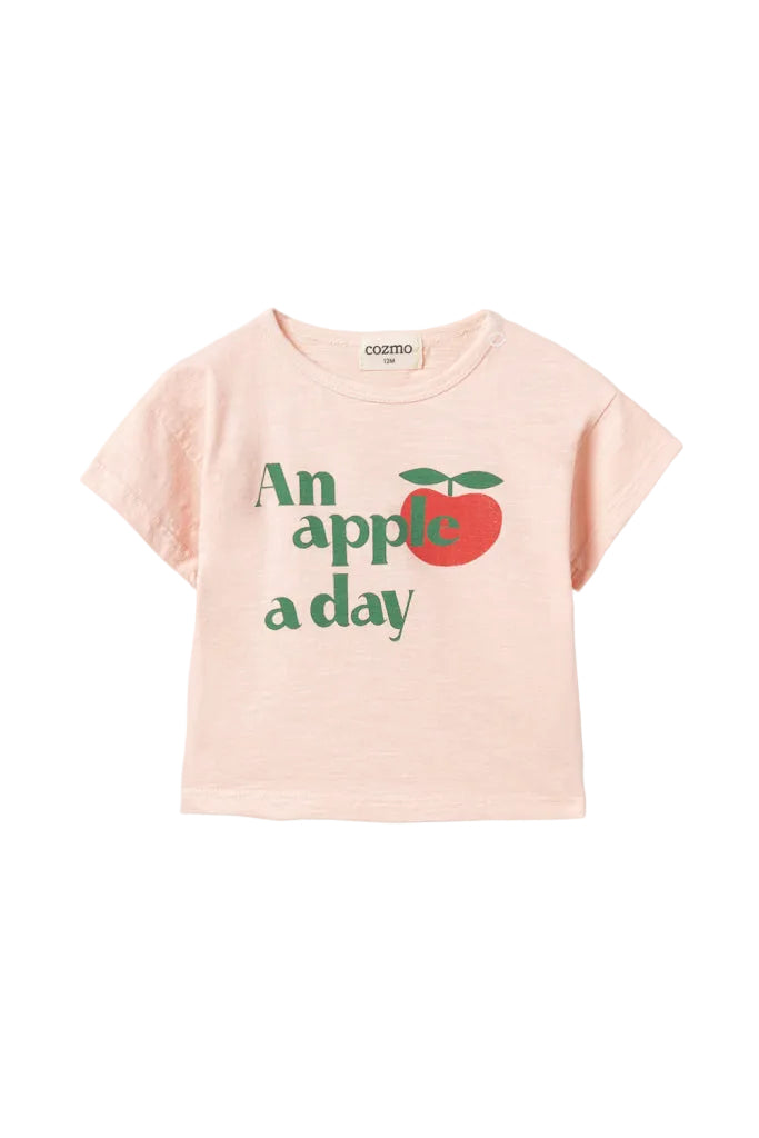 Cozmo Apple a day pink t-shirt