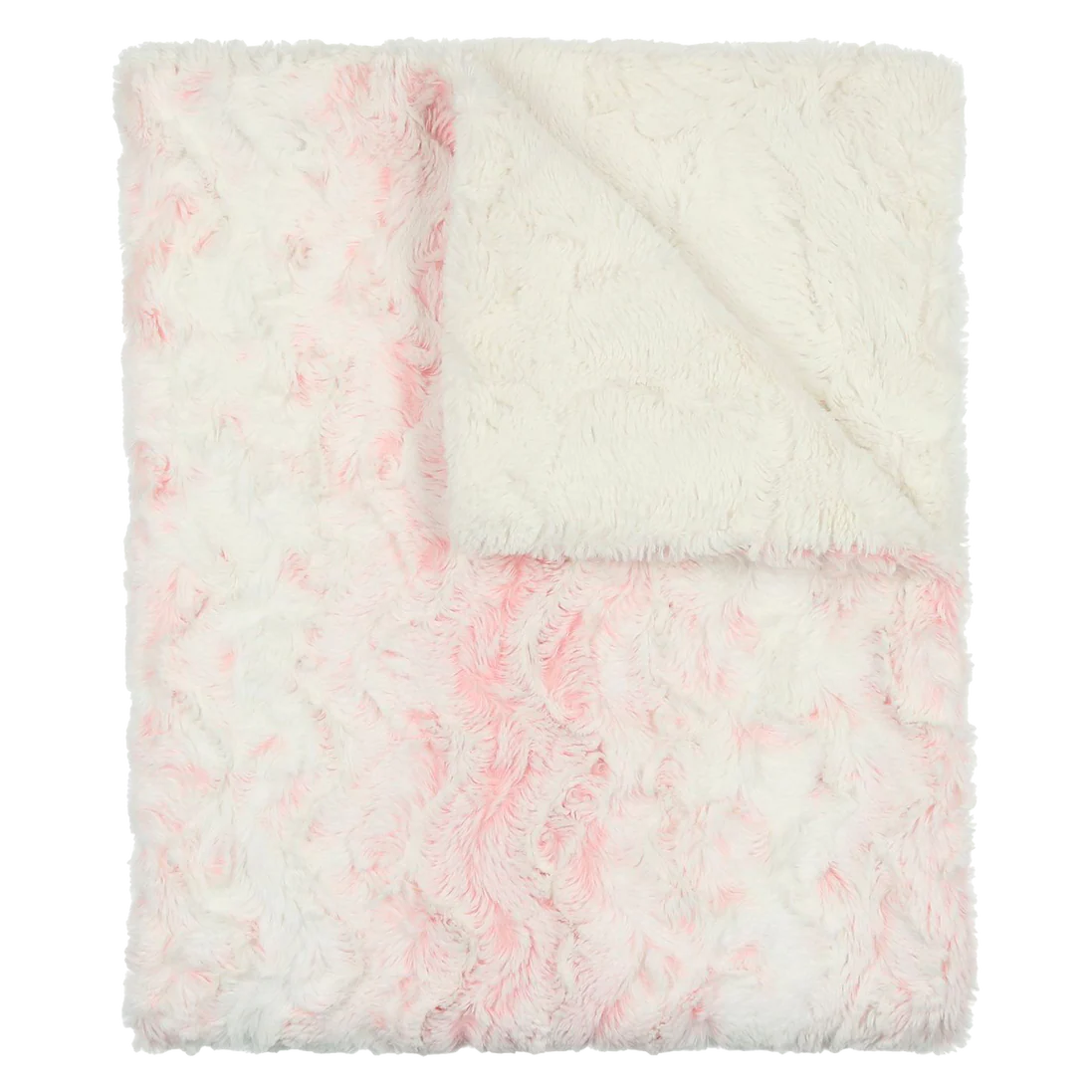 Peluche Speckled Pink & natural lux fur blanket