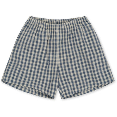 Captain blue check shorts by Konges Slojd