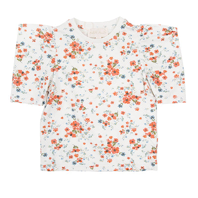 Coral floral t-shirt by Petite Pink