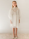 Lace applique tulle baydoll dress by Petite Amalie