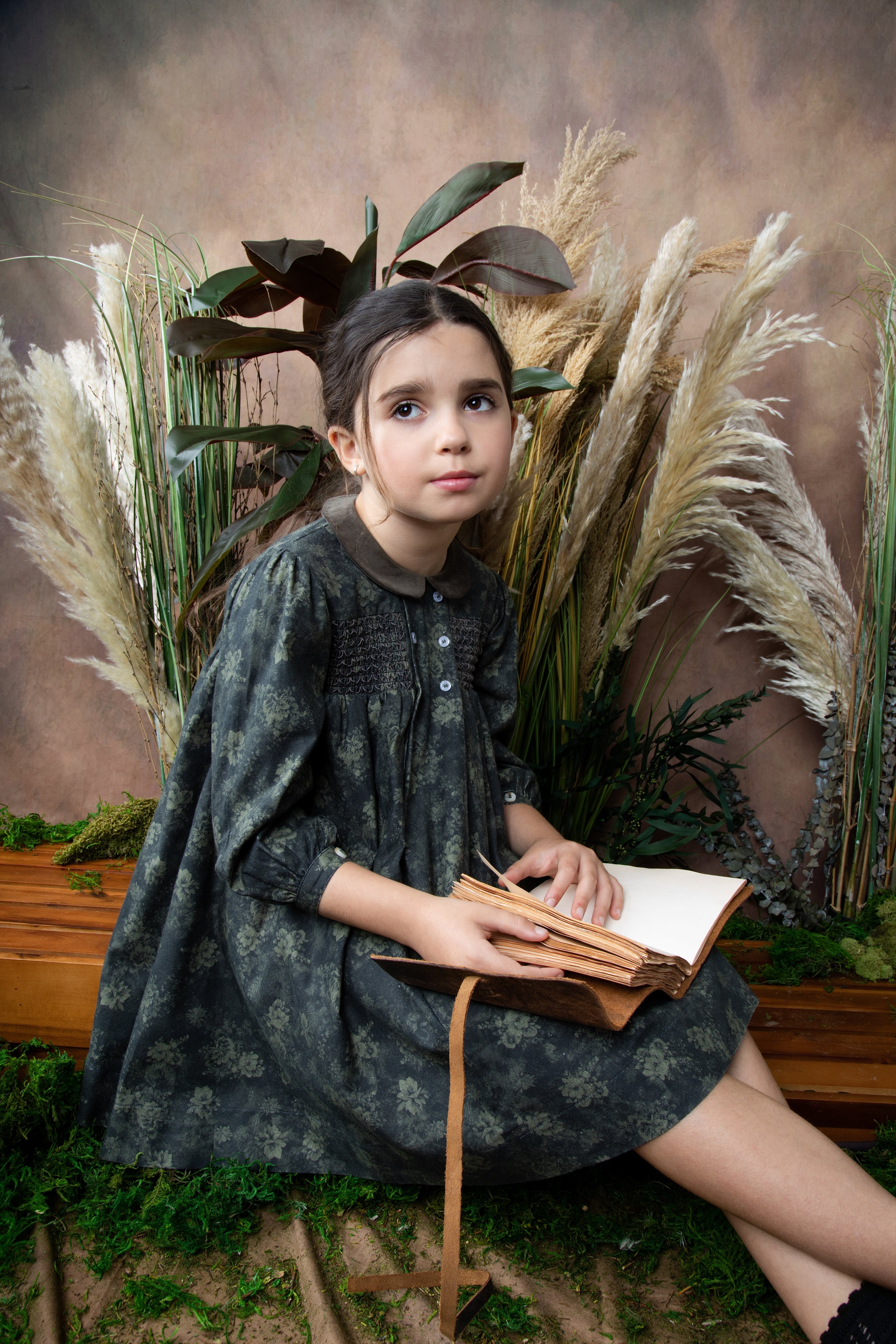 Belati Tonal floral smocking dress