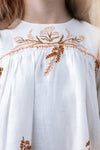 Bib embroidered bubble sleeve dress by Noma