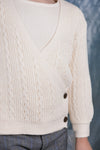 Wrap textured cream sweater by Noma