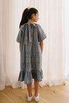 Pleated chambray smock dress by Petite Pink