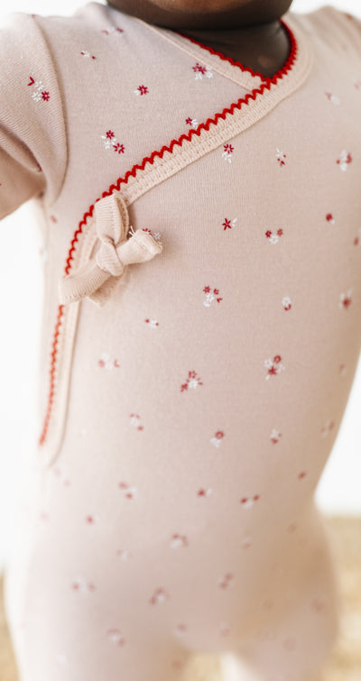 Cluster flower pink footie by Ely's & Co