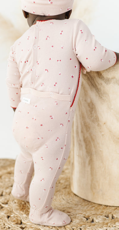 Cluster flower pink footie by Ely's & Co