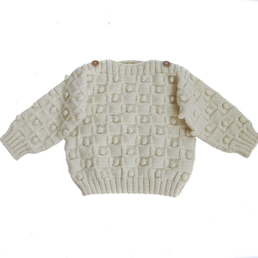 Popcorn ivory sweater by Kalinka