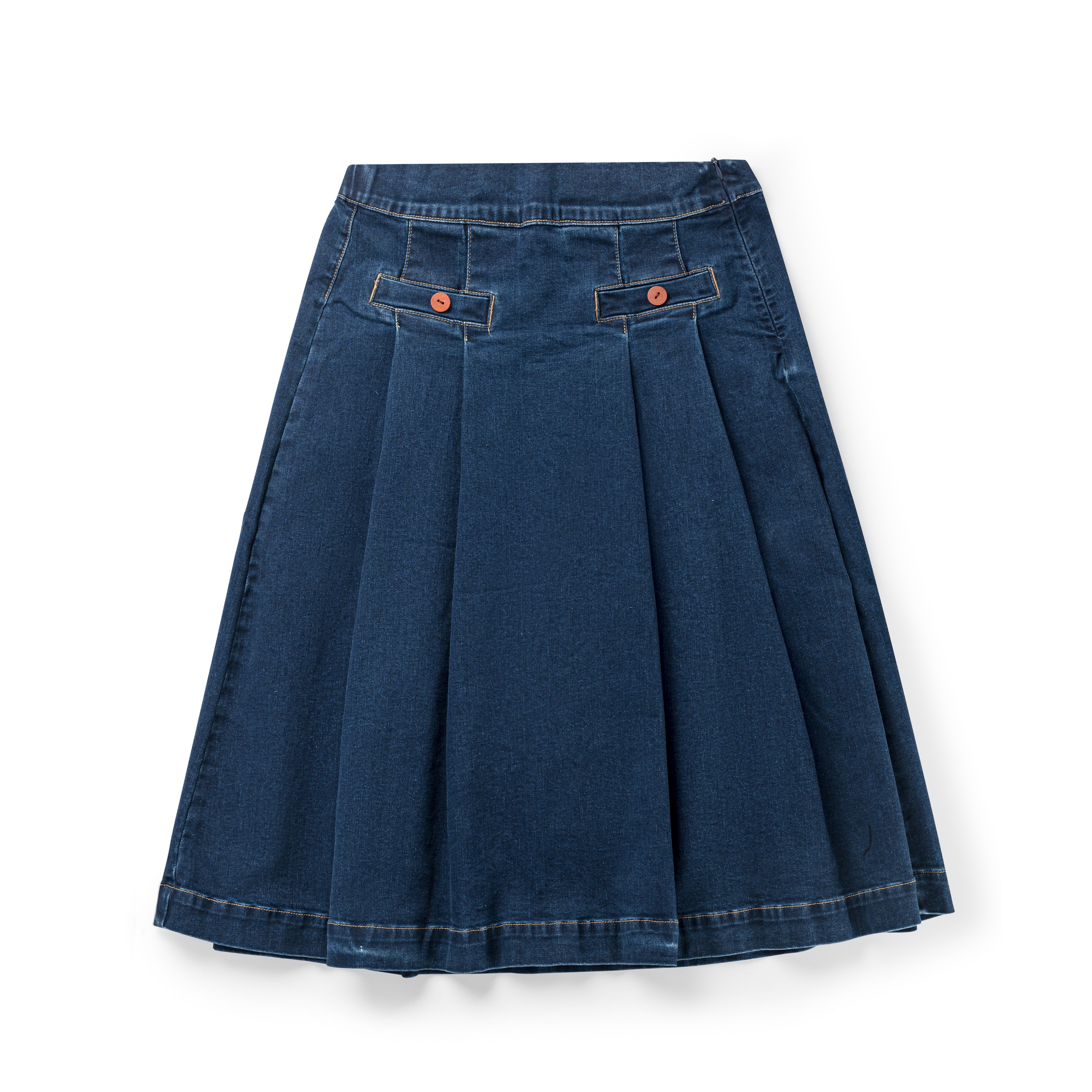 Birnham on the Sea Pleated pocket denim skirt