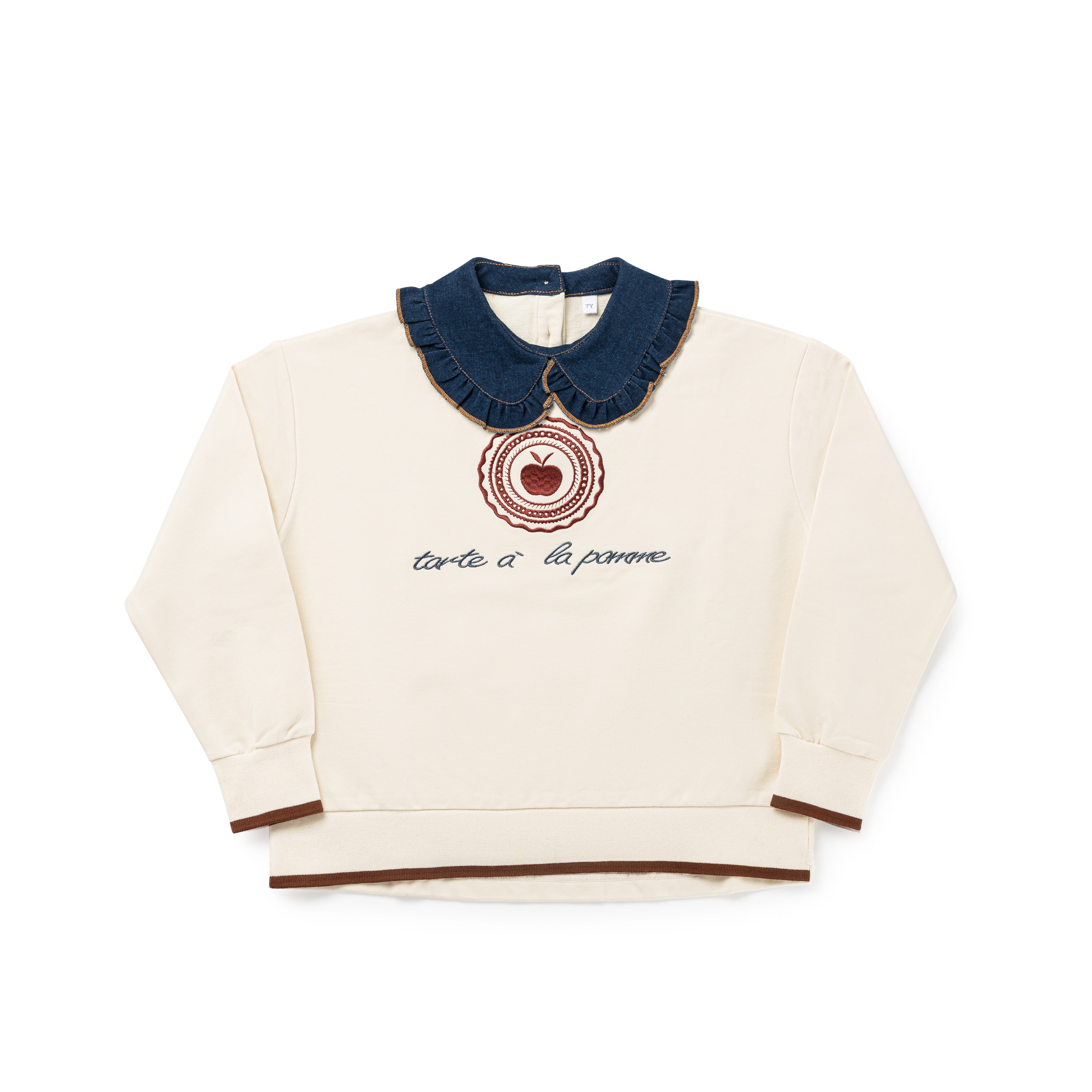 Birnham on the Sea Denim collar girl sweatshirt