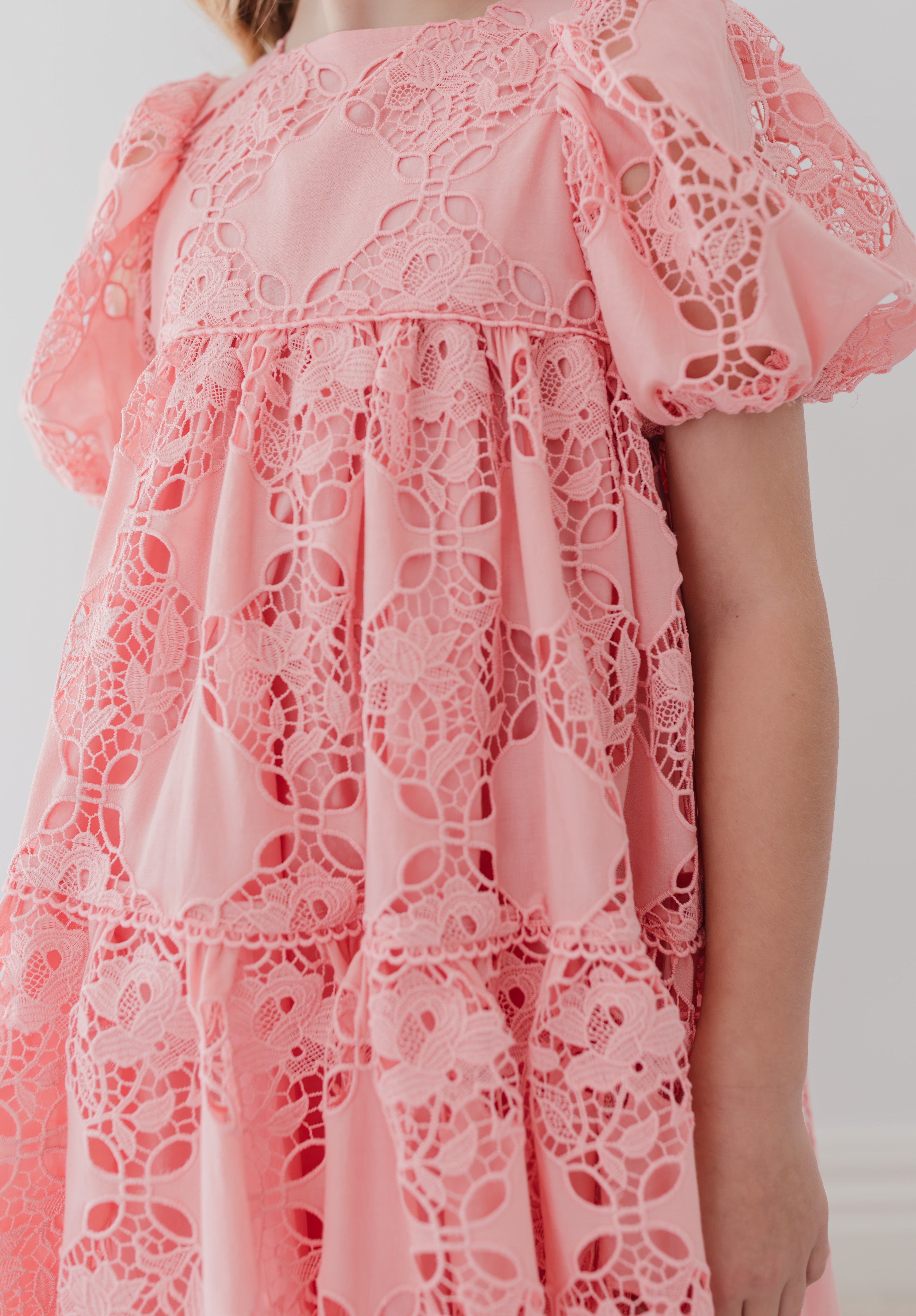 petite amalie pink dress Petite Amalie Photo Rose Printed Tulle Dress 6