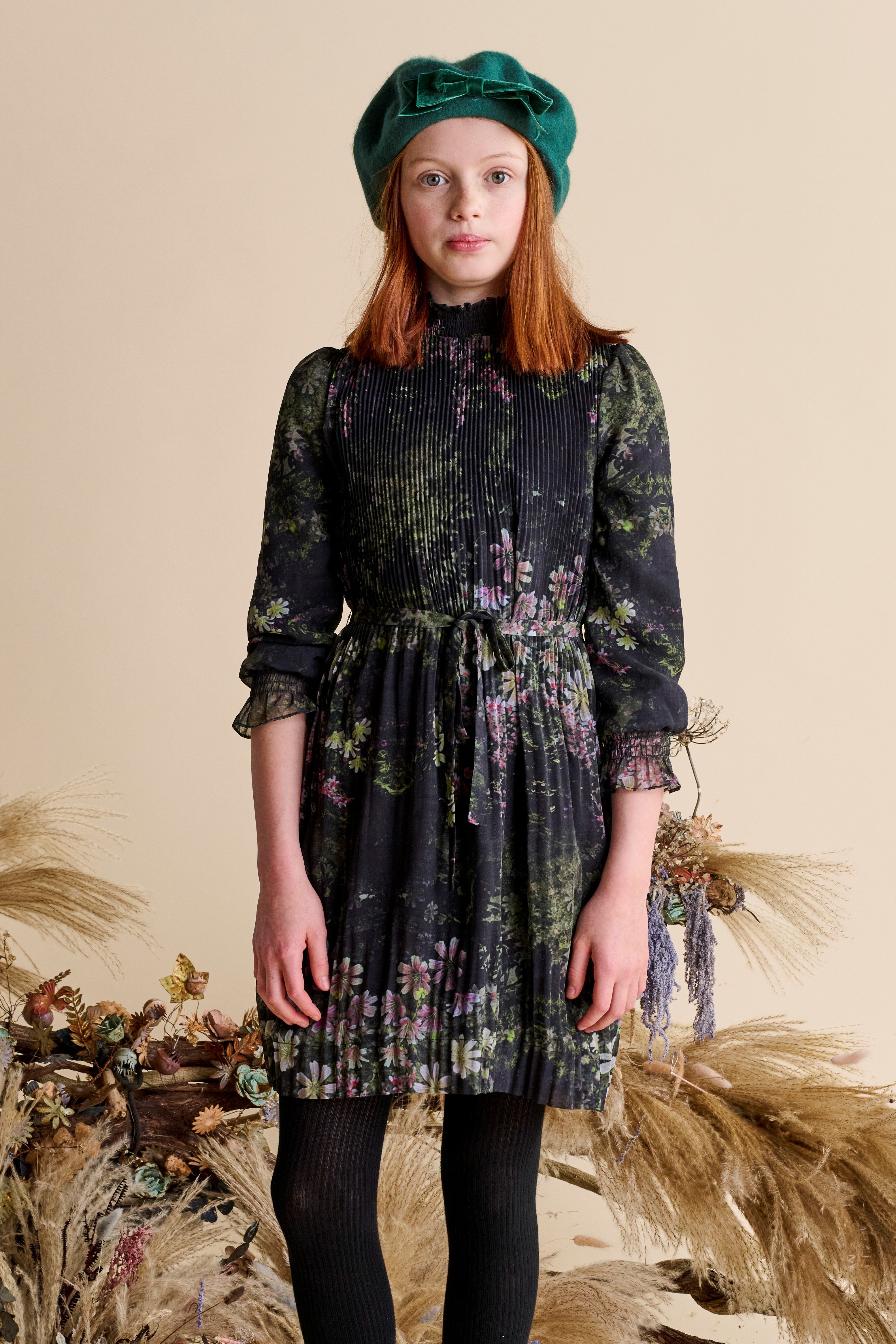 Pleated tie waist dress by Porter