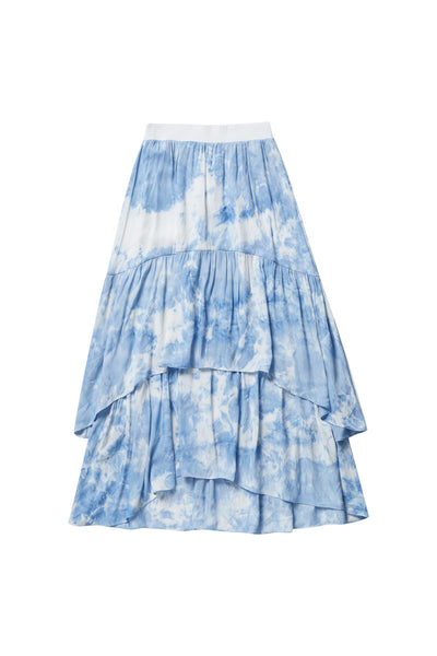 Marble wash layered skirt by Zaikamoya