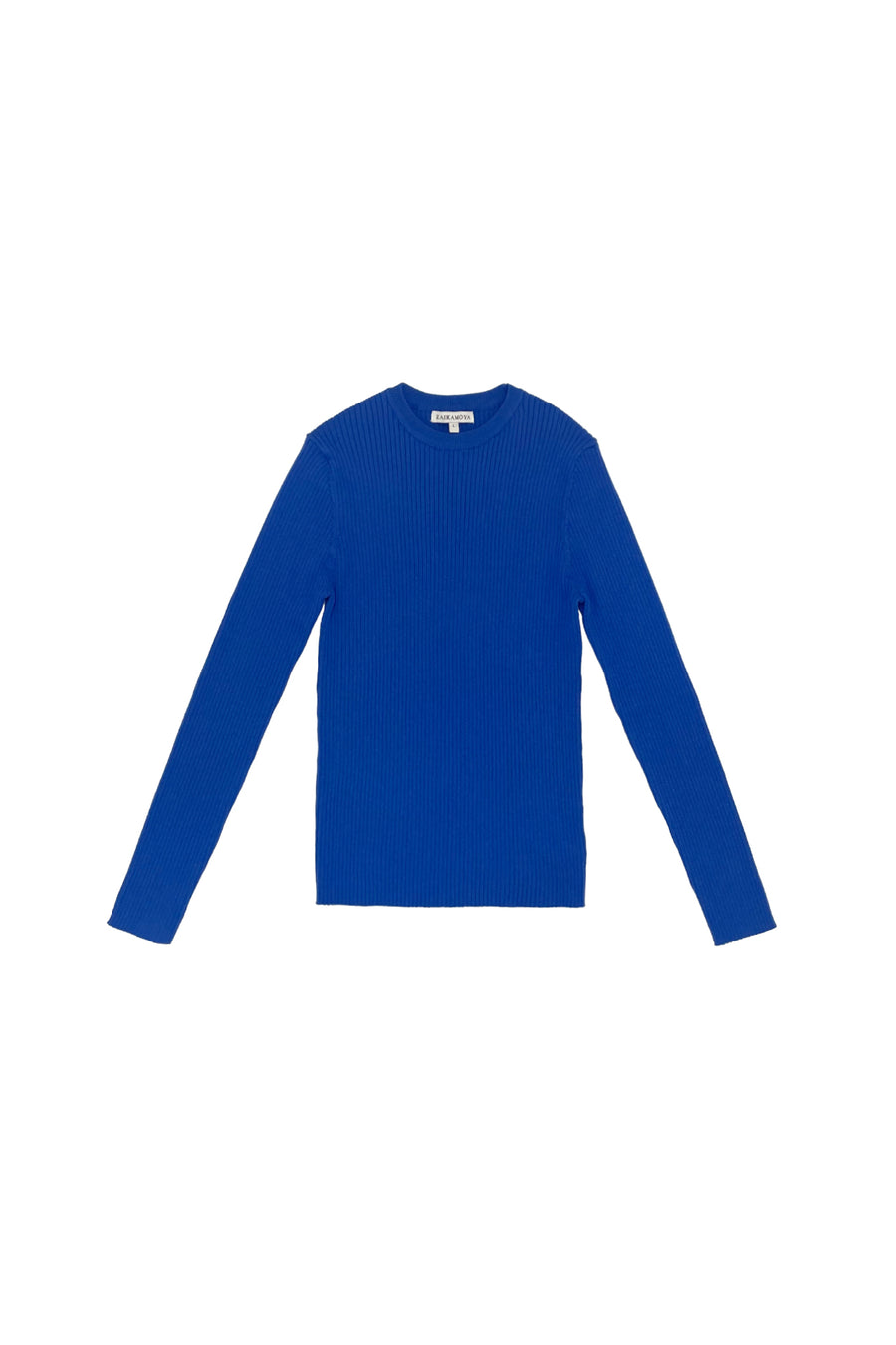 Blue small ribbed sweater by Zaikamoya