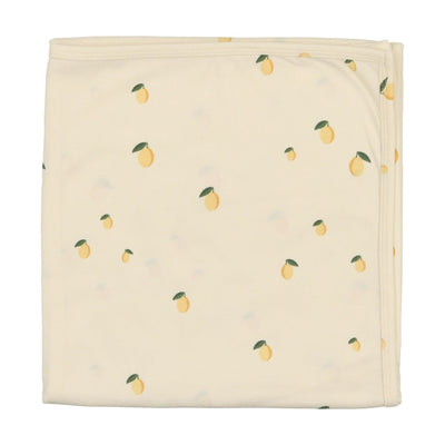 Lemon printed ivory blanket by Lilette