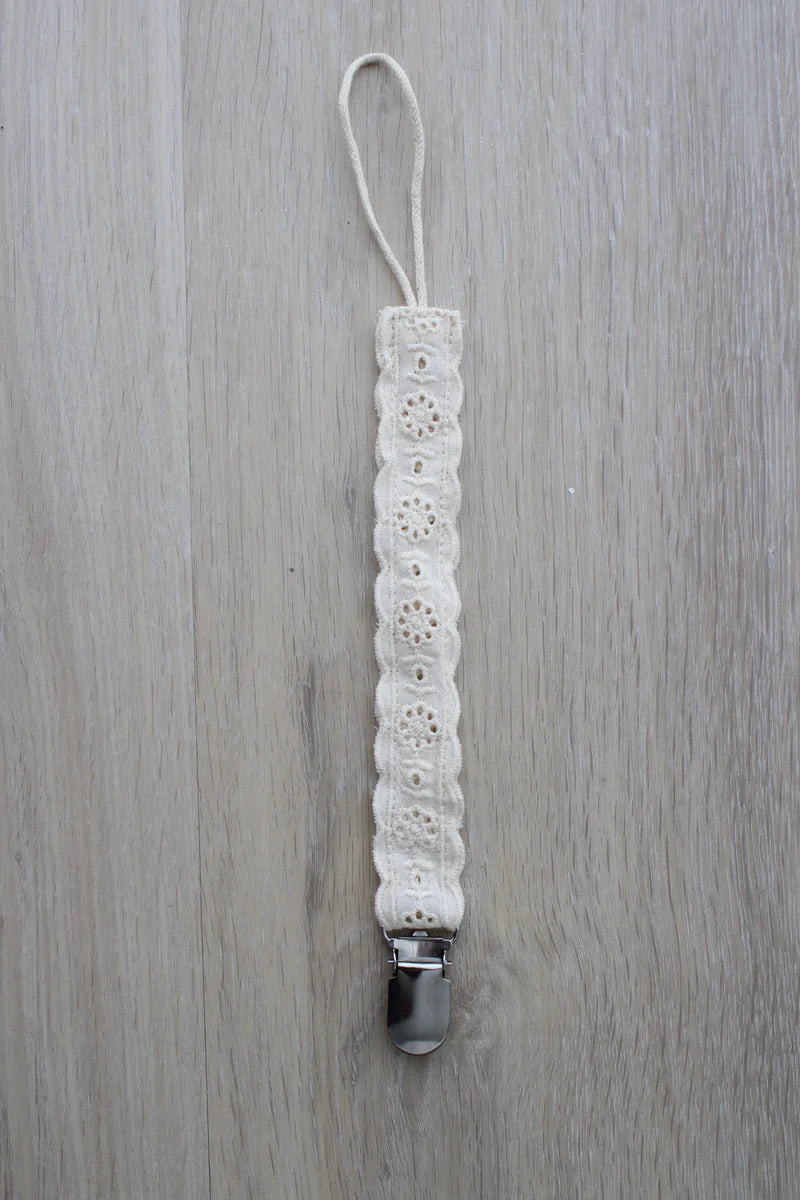 Little Threads Floral eyelet pacifier clip