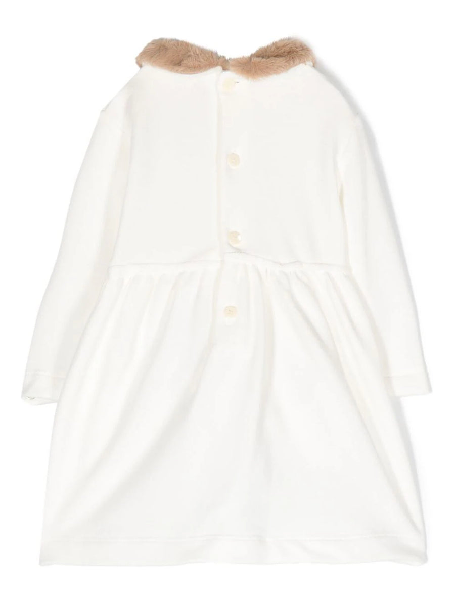 Baby Girl Dress with Faux Fur by Il Gufo