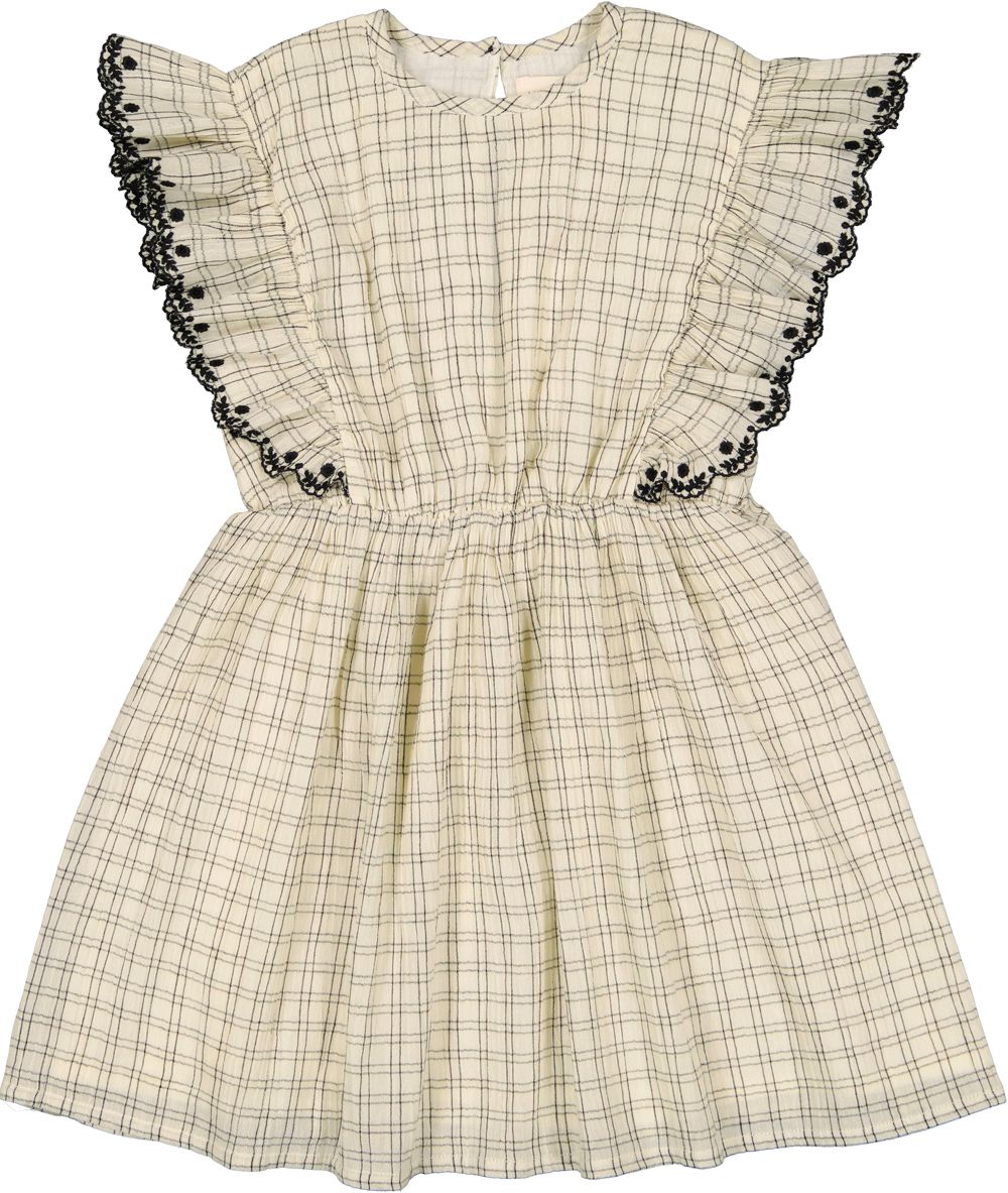 Asia cream check dress by Louis Louise