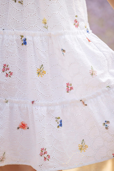 Embroidered flower dress by Tartine Et Chocolat