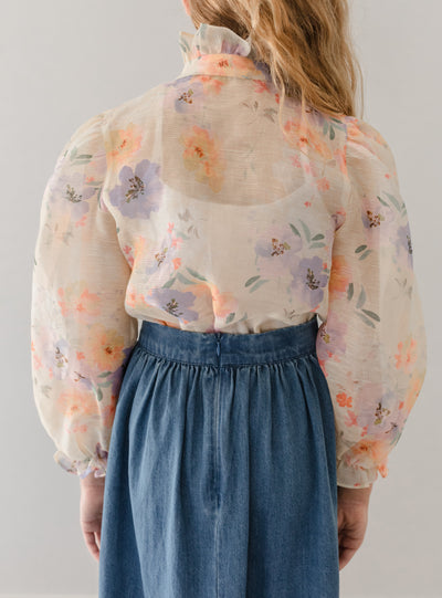 Watercolor button blouse by Petite Amalie