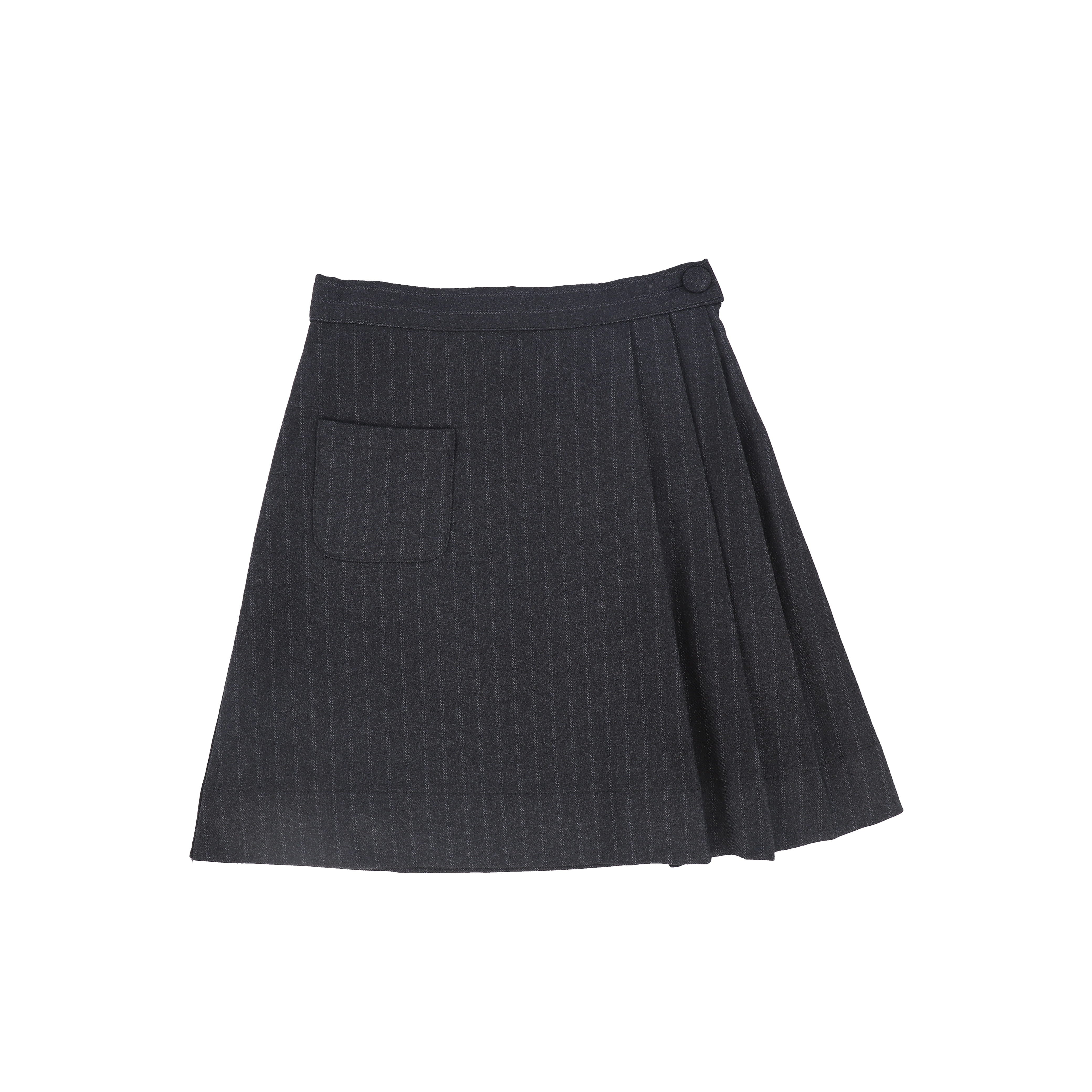 Bace Striped button grey skirt