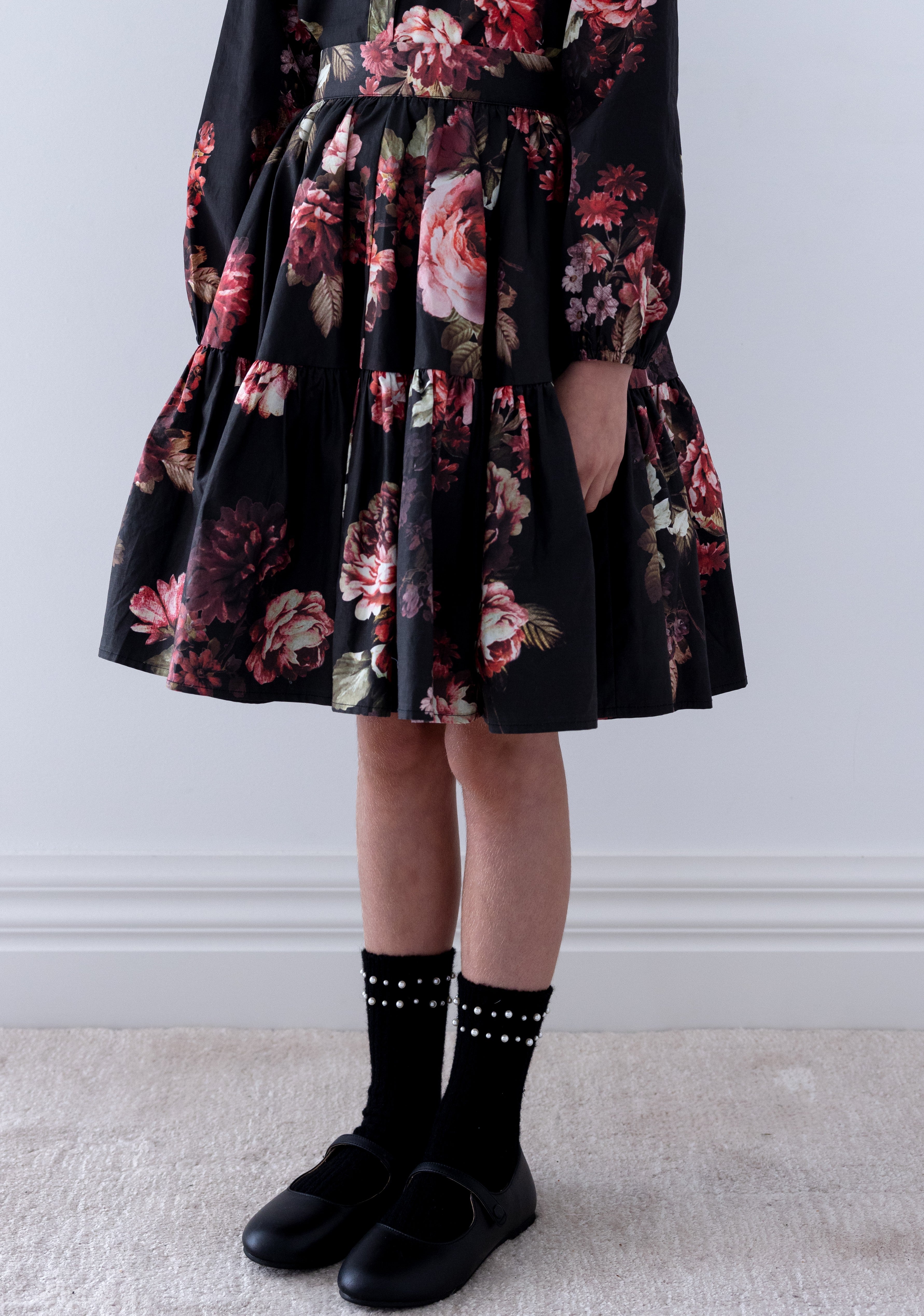 Petite Amalie Poplin floral skirt