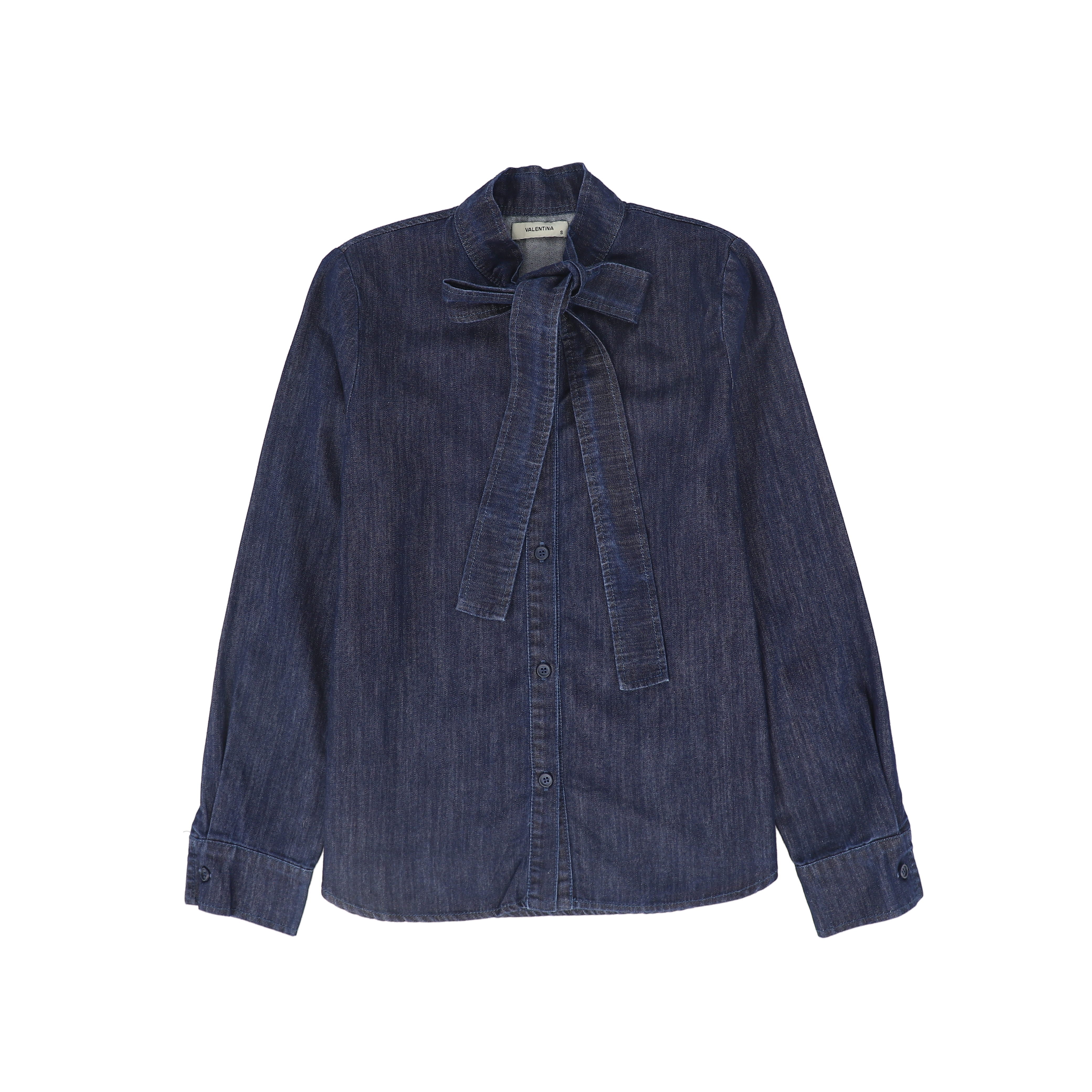 Valentina Tie neck chambray blouse