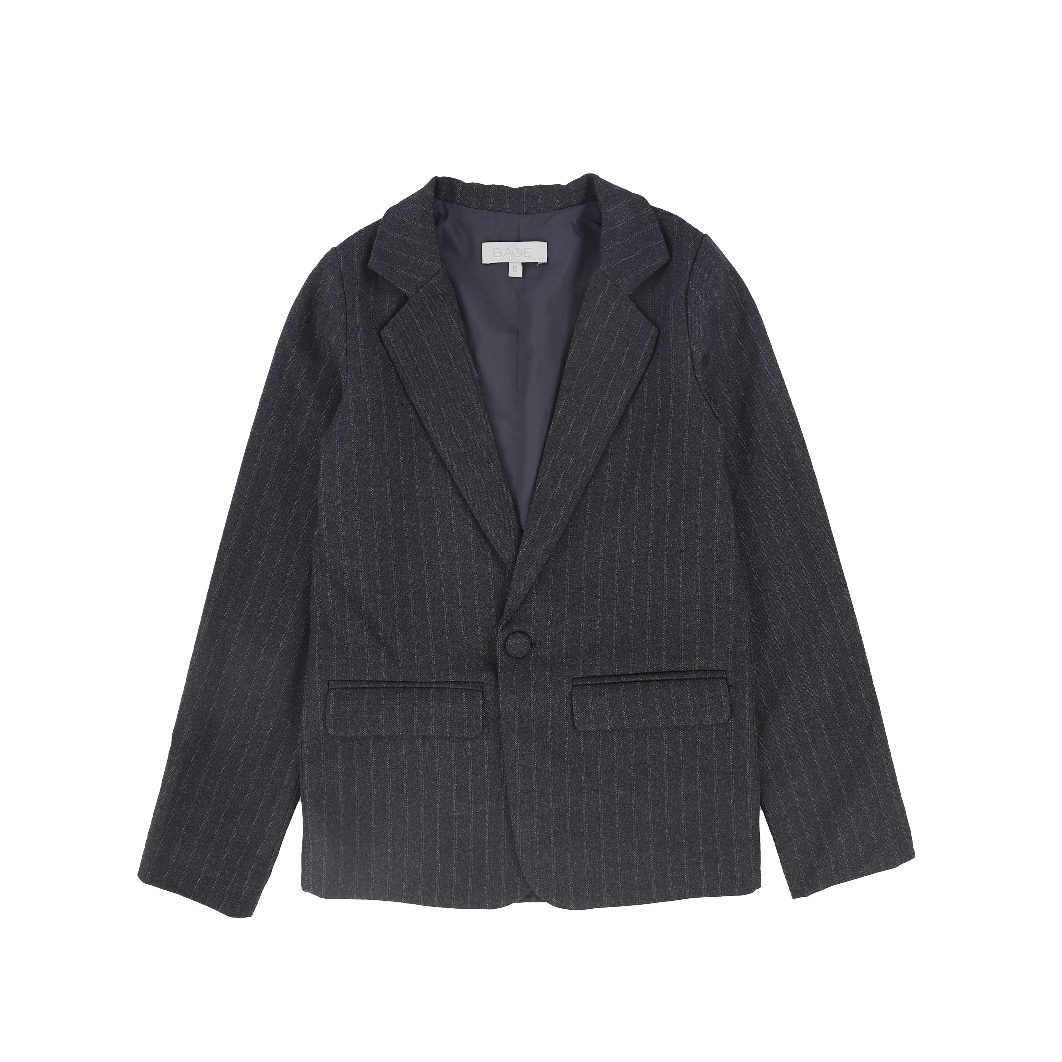 Bace Striped pocket grey blazer
