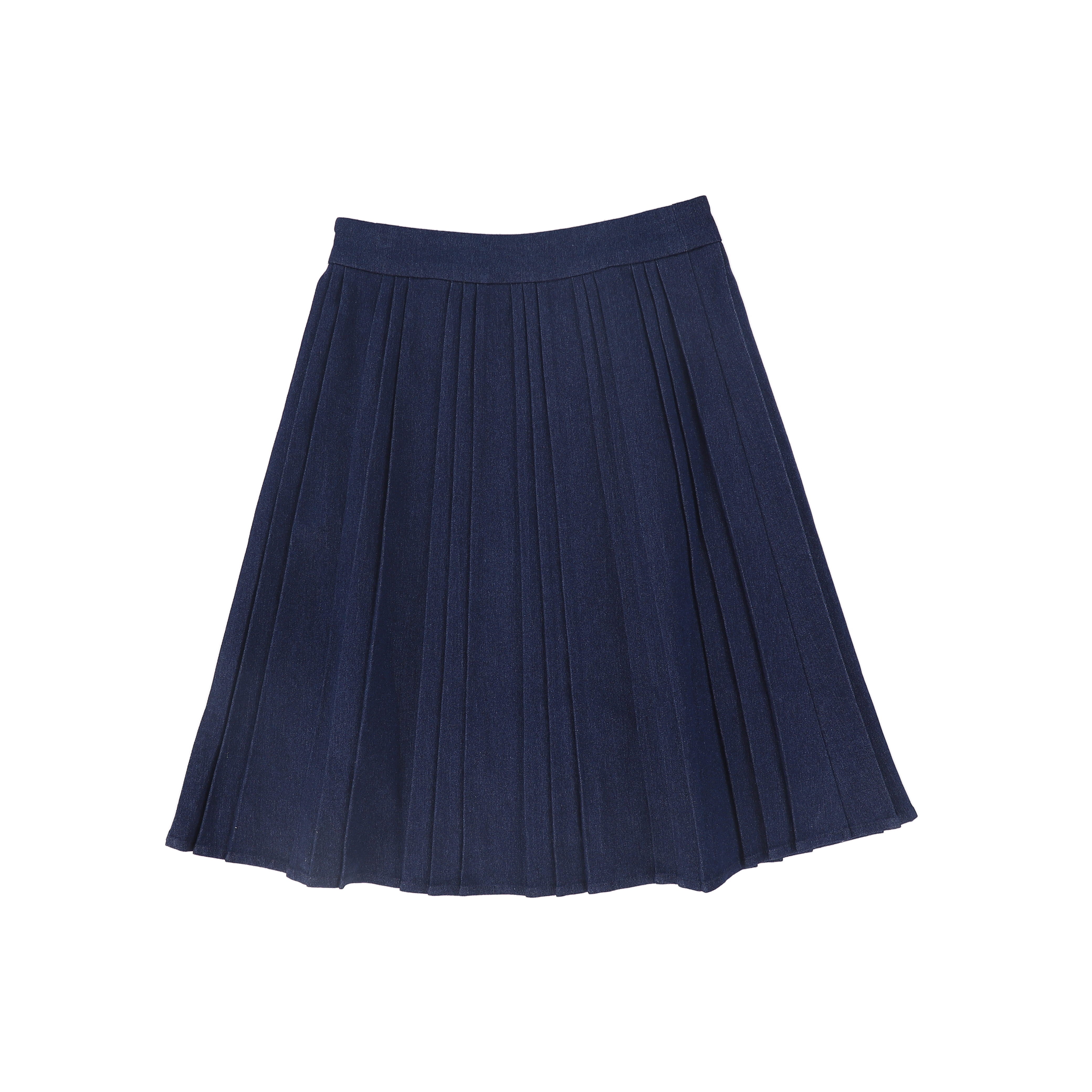 Valentina Pleated denim skirt