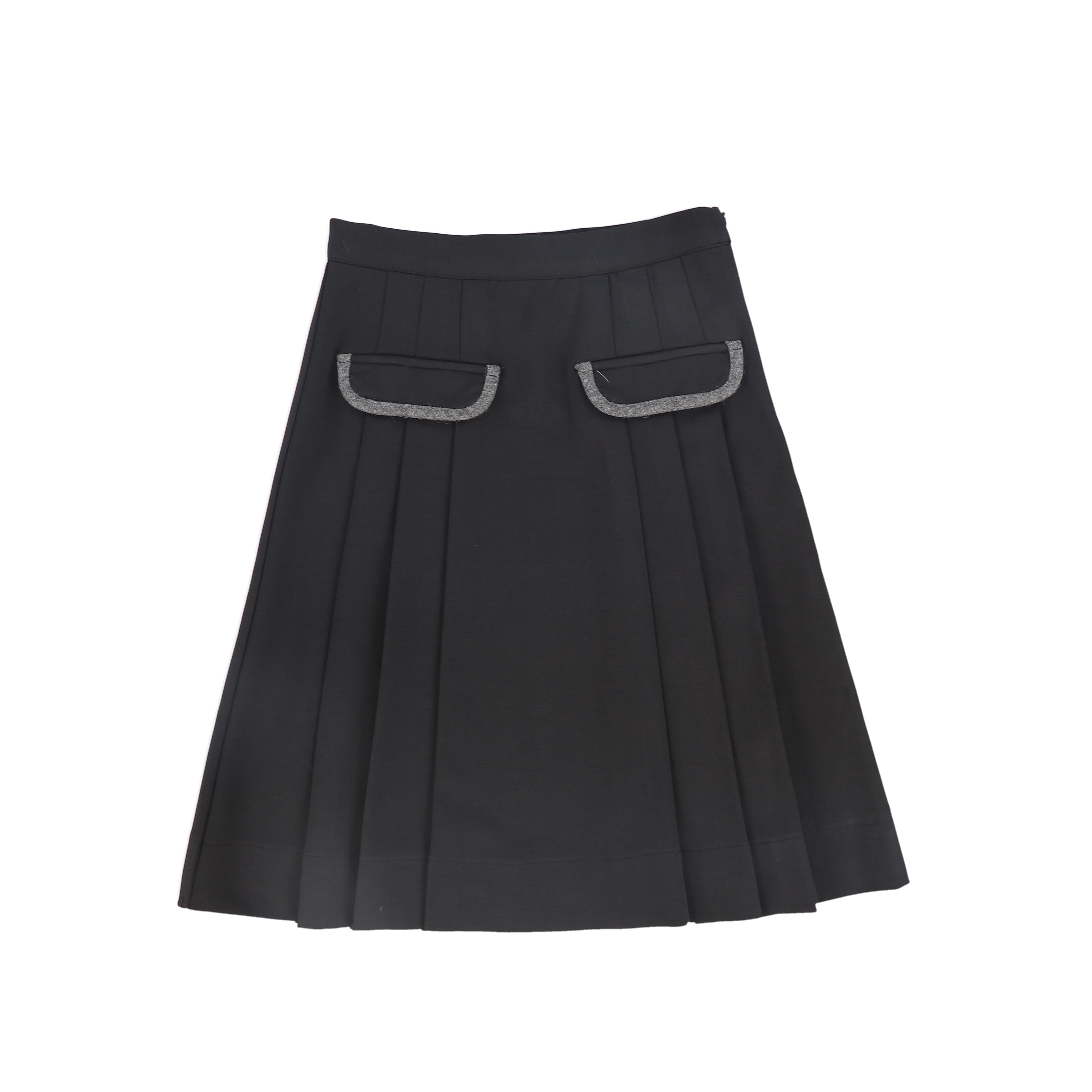 Bamboo Pocket pleated black skirt