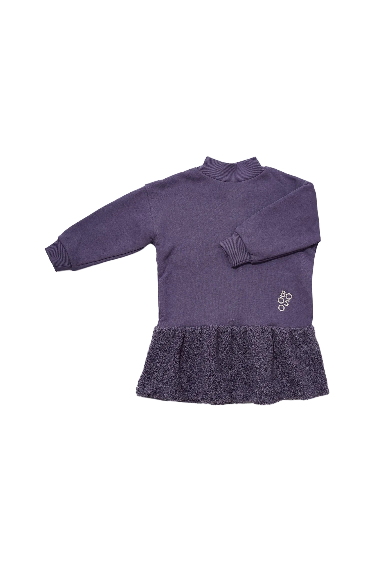 Booso Plum sherpa ruffle dress