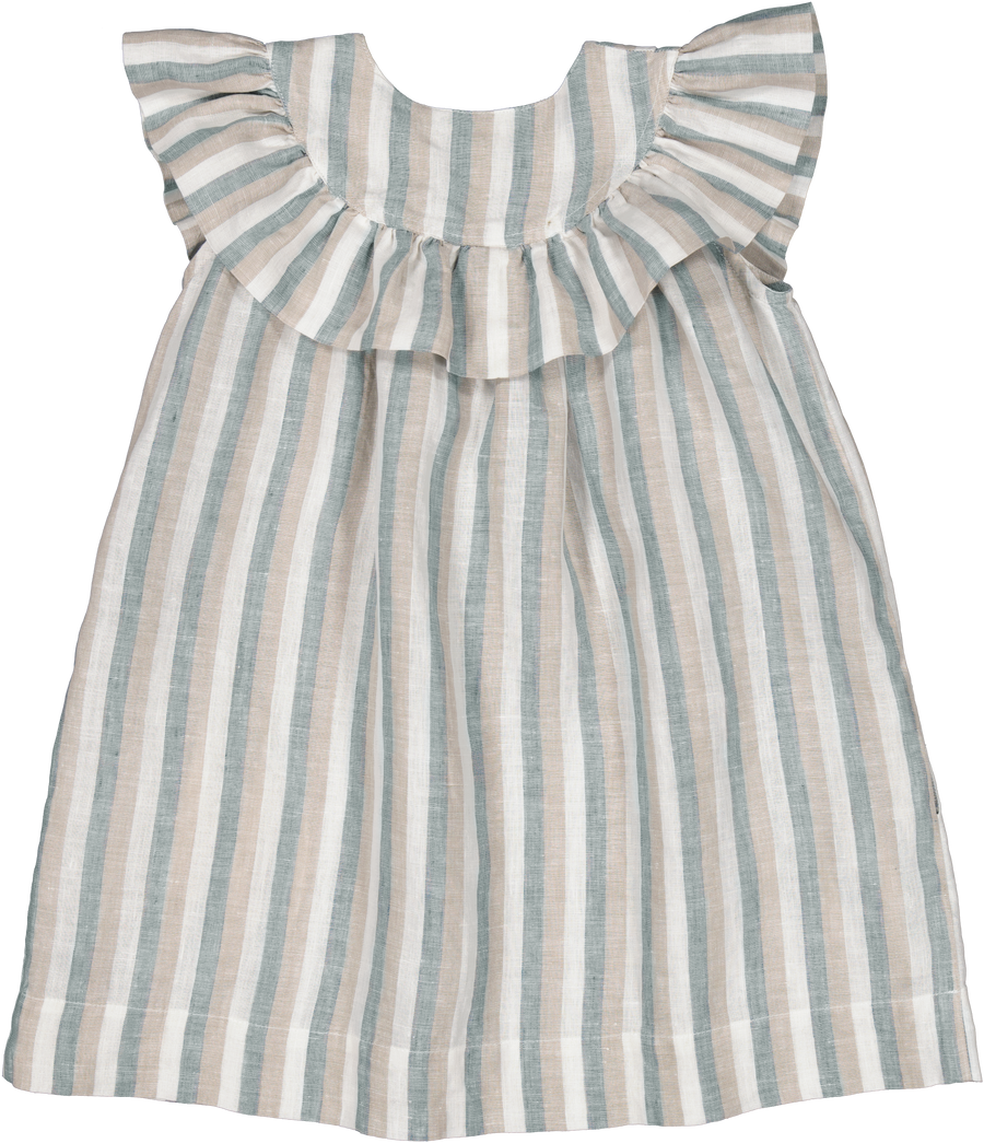 Dusty blue stripe drussa dress by Marmar