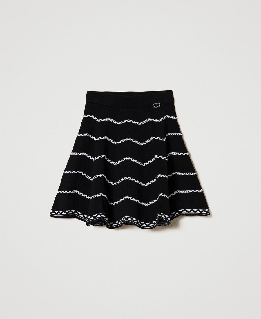 Black/white knit skirt by Twinset