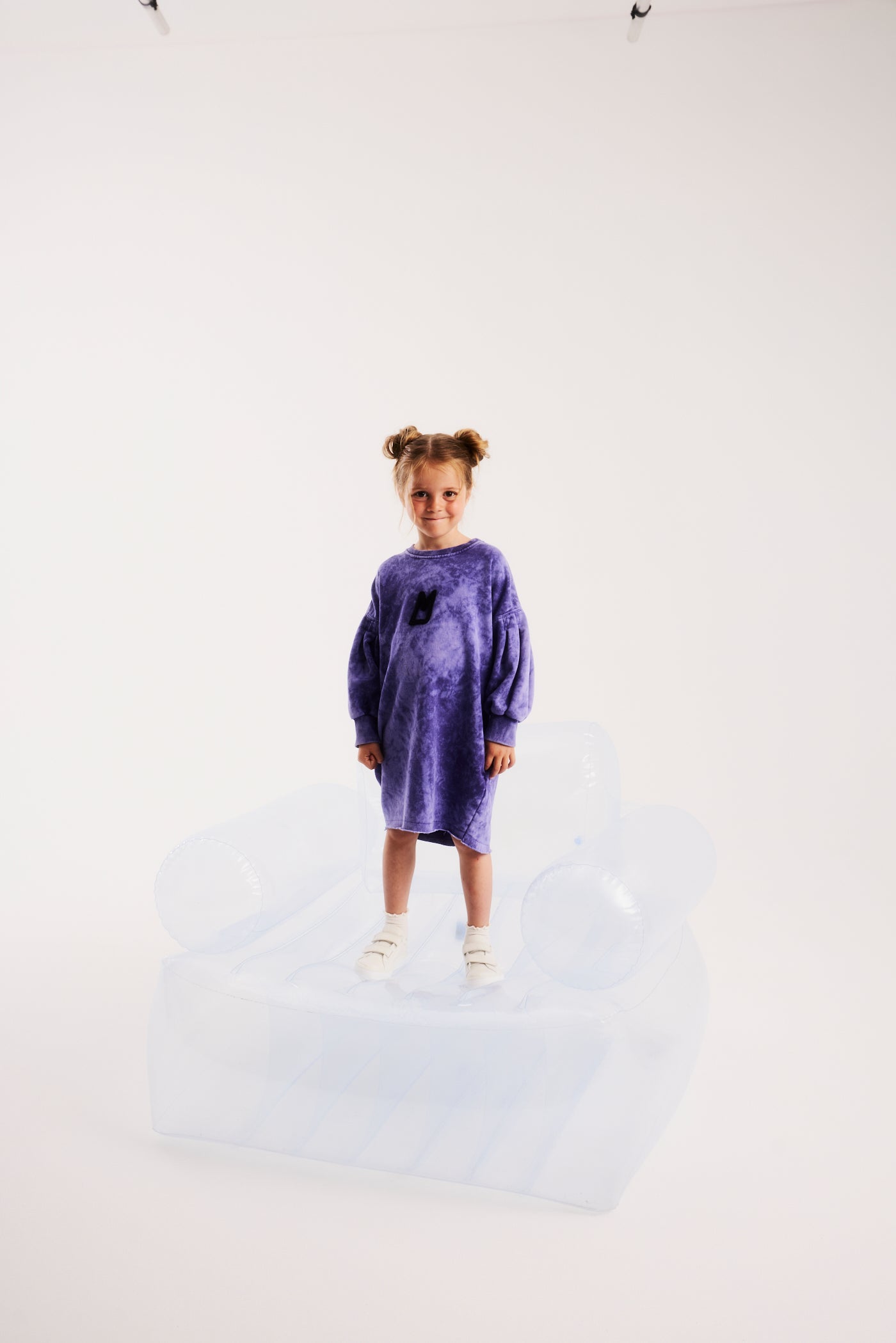 Minikid Acid purple balloon dress
