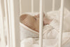 Edged collar white/blush footie set by Lilette