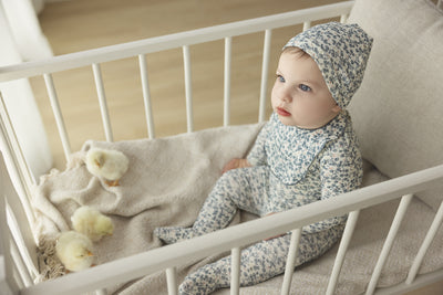 All over floral slate footie set by Lilette