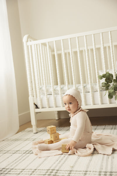 Ruffle collar petal pointelle footie set by Lilette