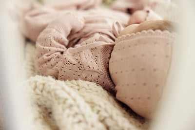 Heart open knit pink cardigan by Lilette