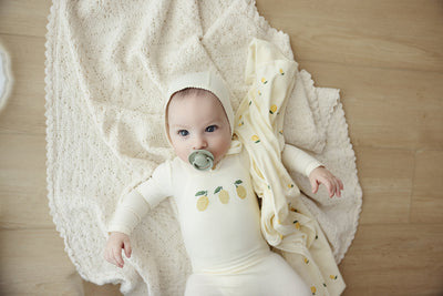 Lemon printed ivory blanket by Lilette