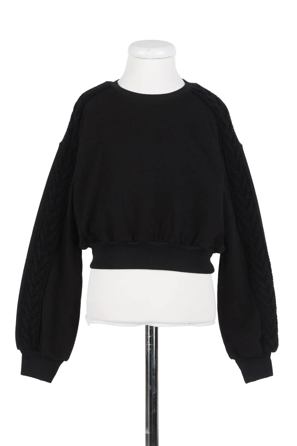 Twinset Braid knit detail black sweatshirt