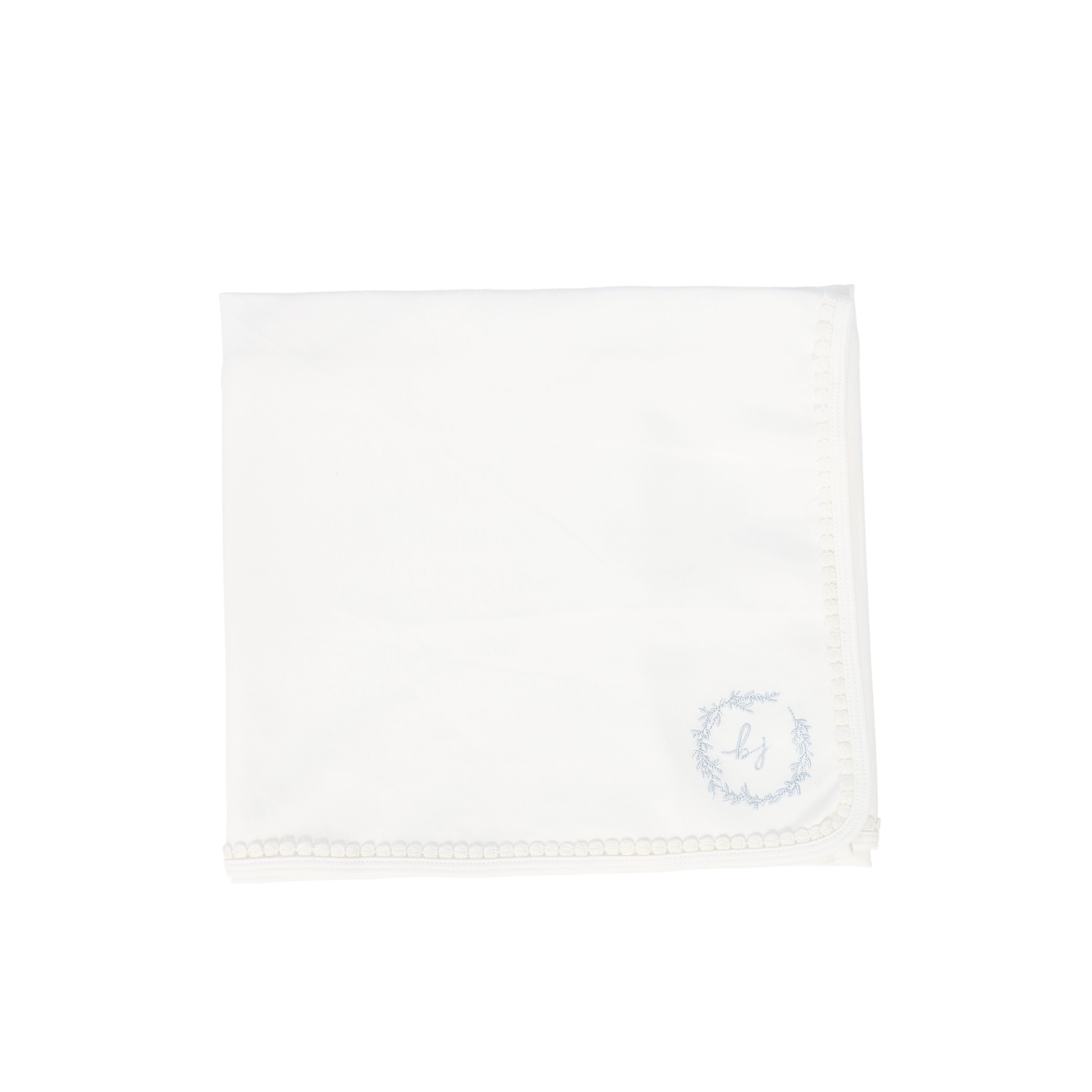 Bebe Jolee Embroidered blue trim blanket