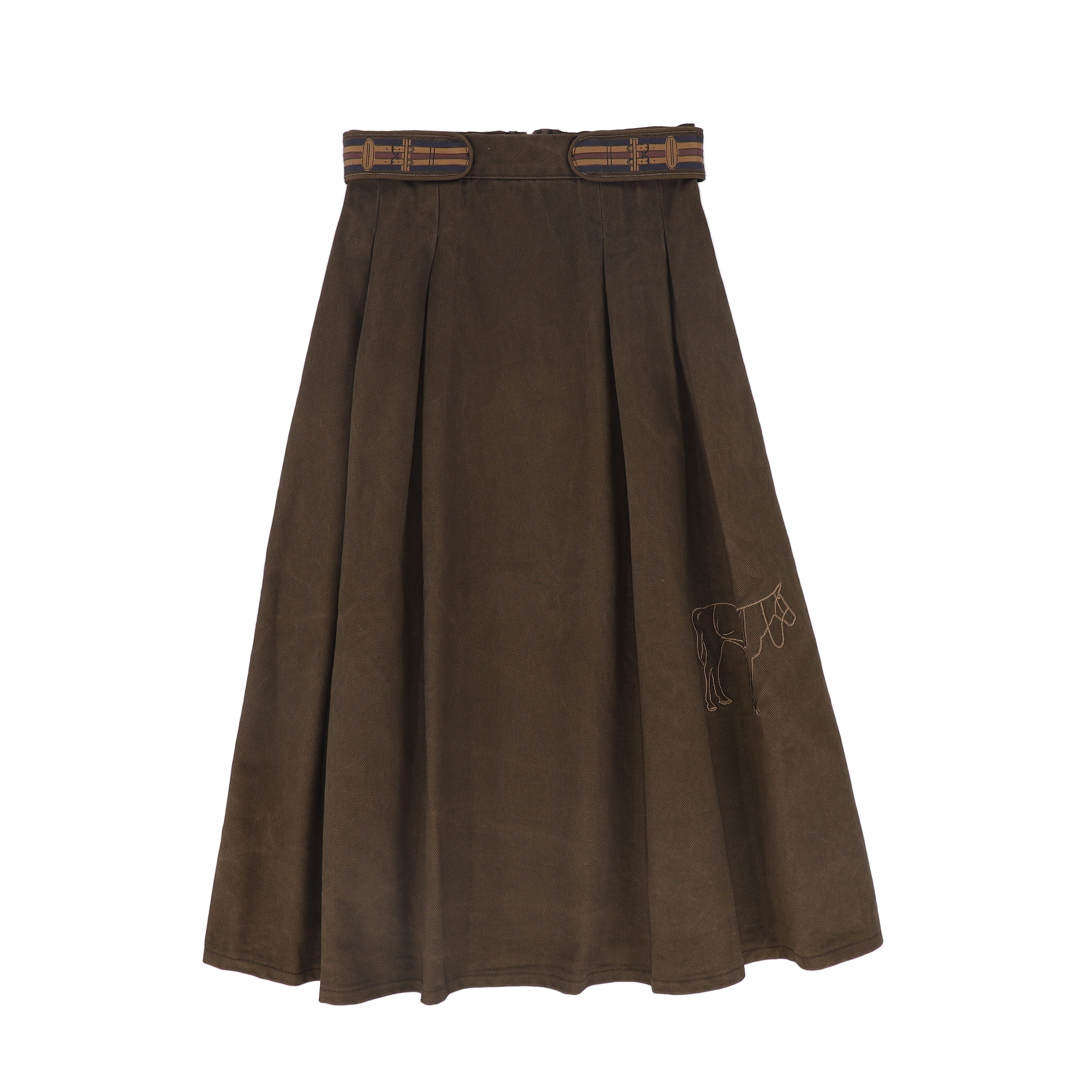 Bace Embroidered horse brown skirt - Flying Colors