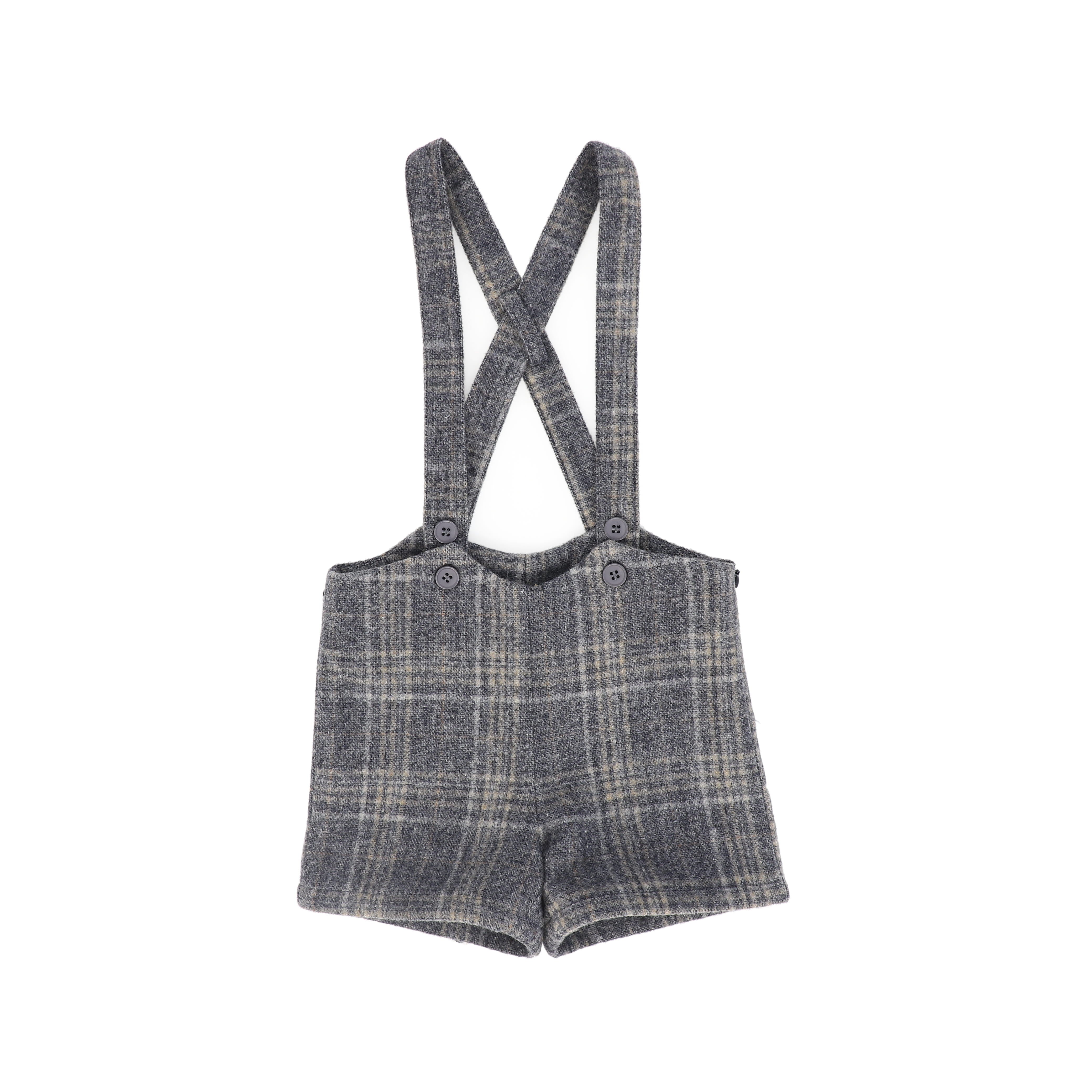 Le Bourdon Grey plaid print overall - Flying Colors