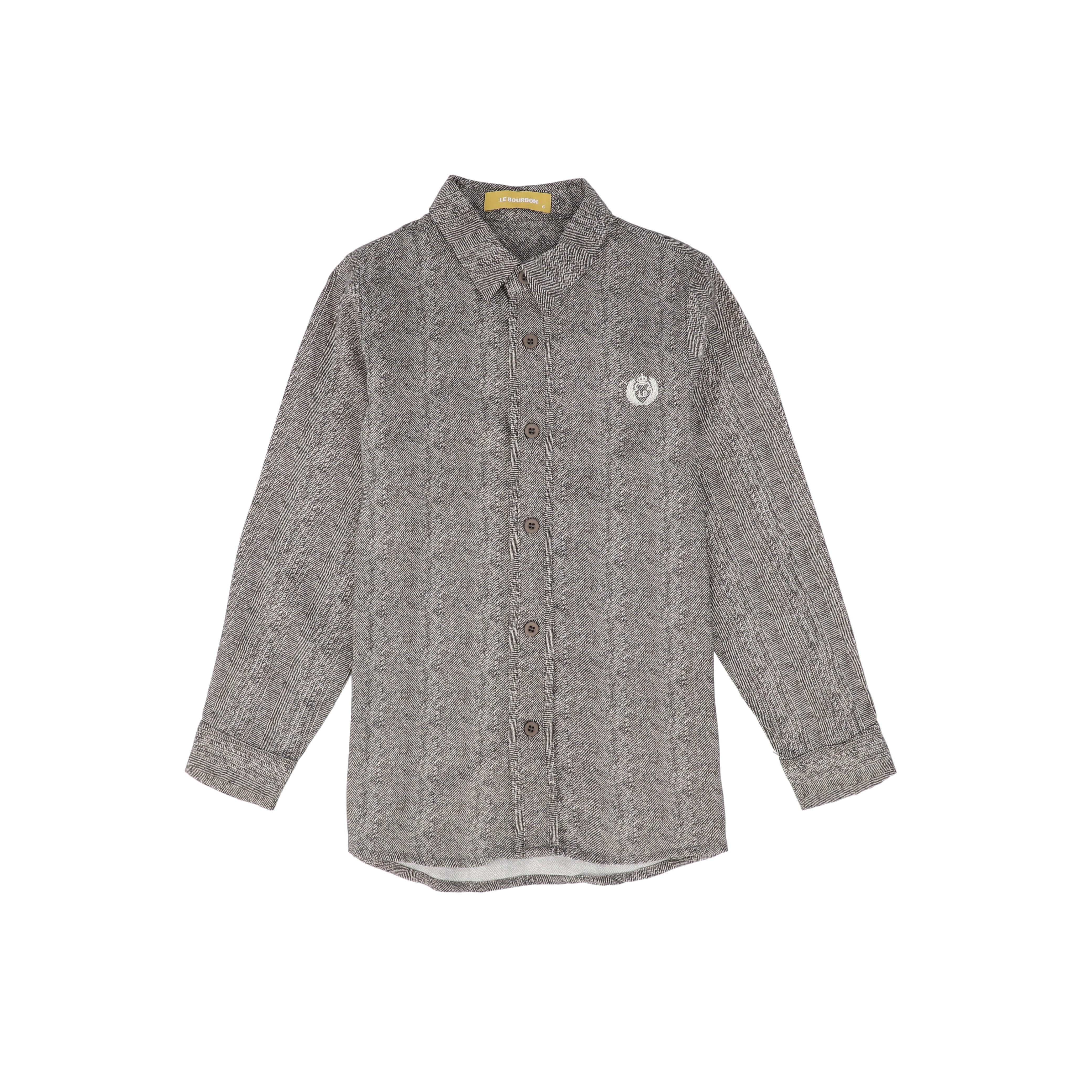 Le Bourdon Brown printed collar blouse - Flying Colors