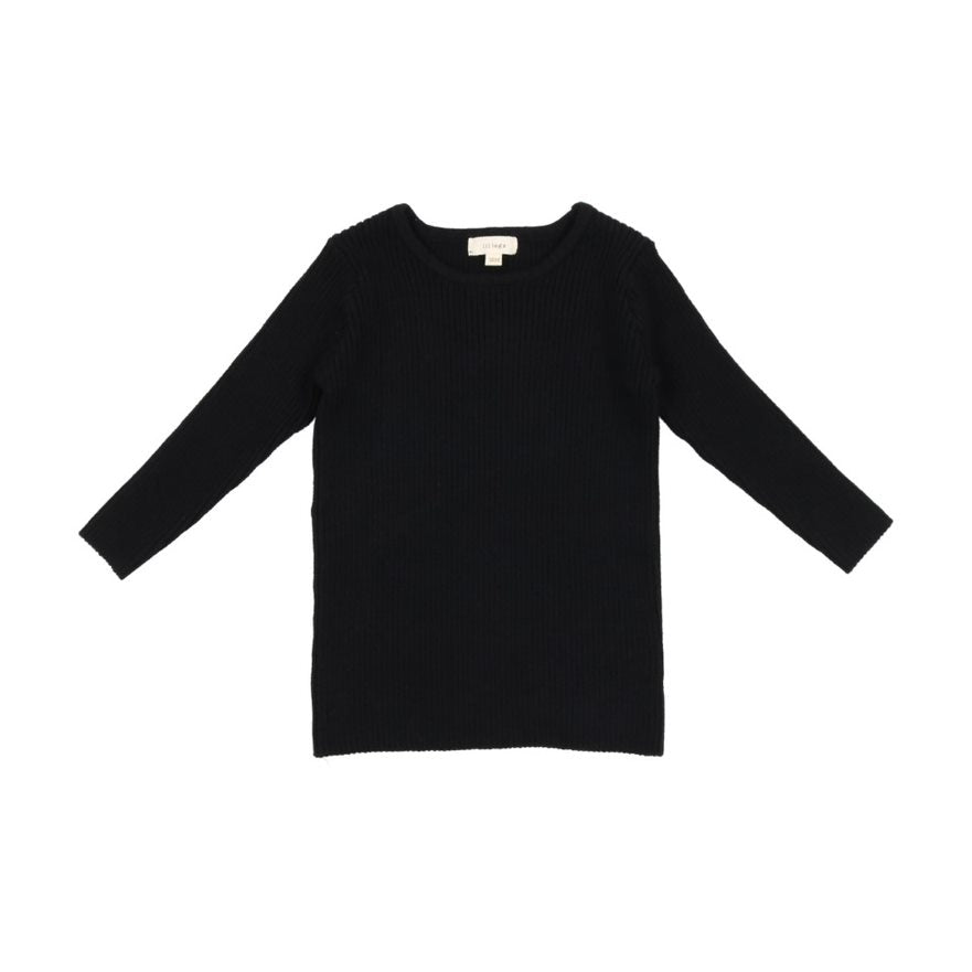 Crewneck black knit sweater by Lil Leggs