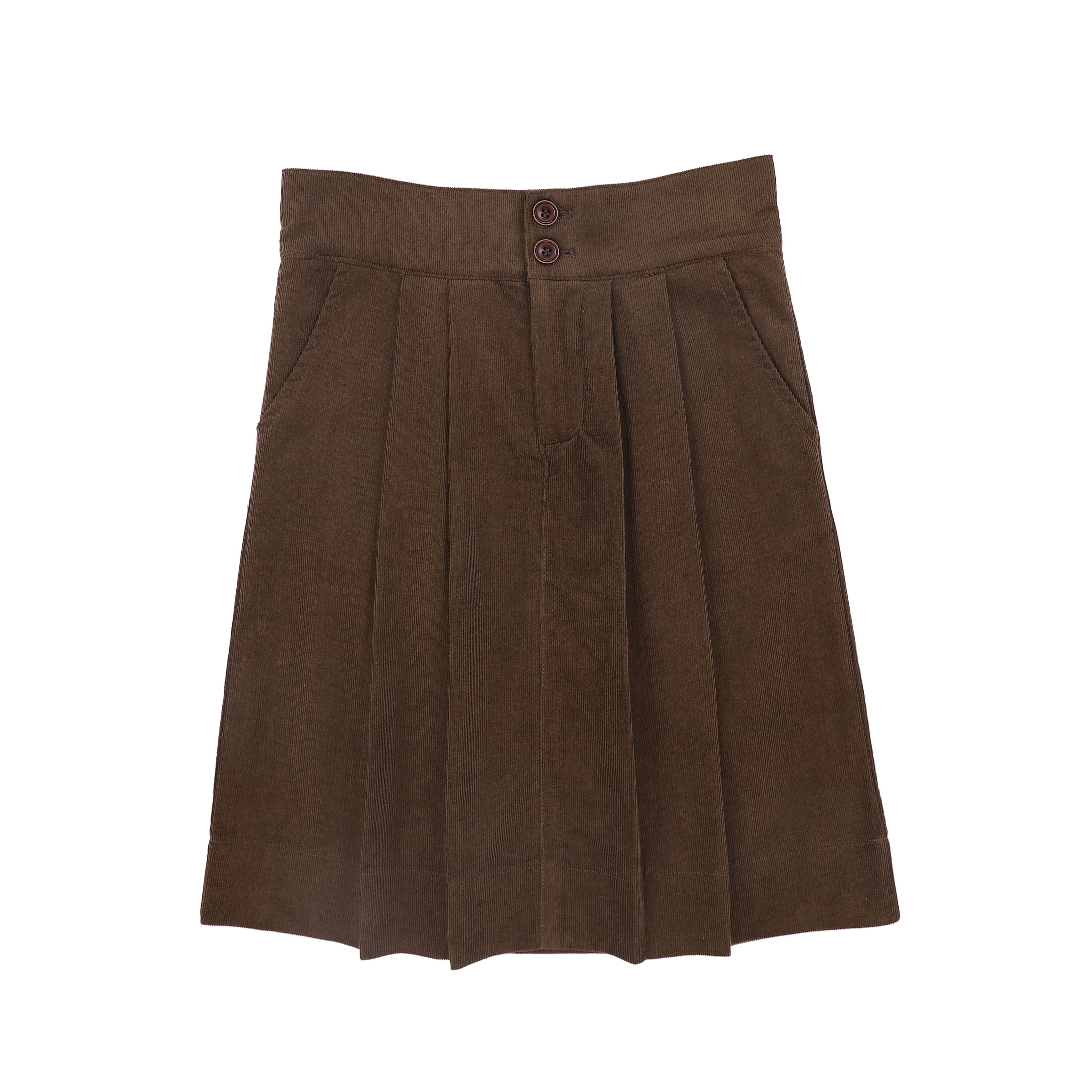 Bamboo Button brown corduroy skirt - Flying Colors