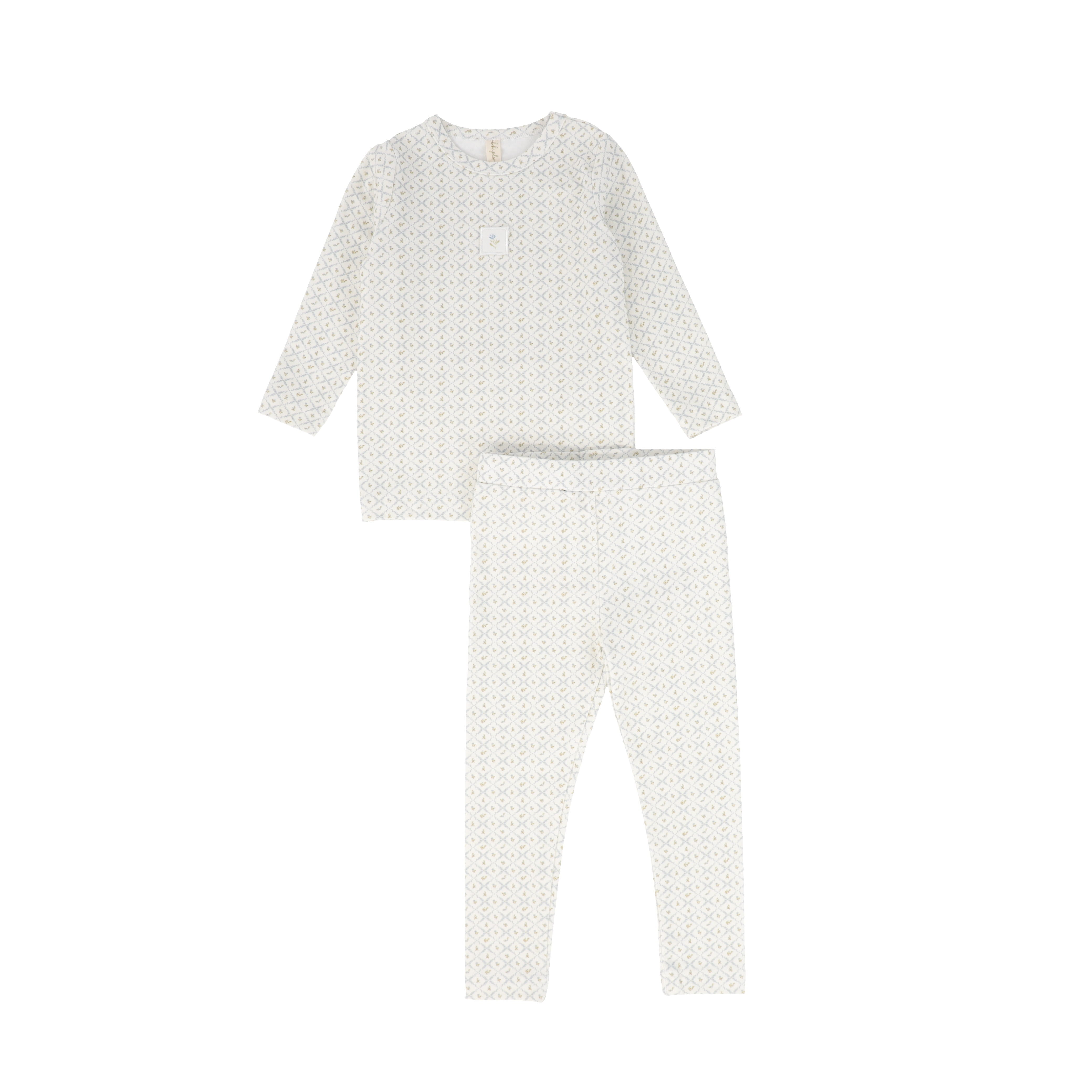 Bebe Jolee Lattice blue floral pajamas - Flying Colors