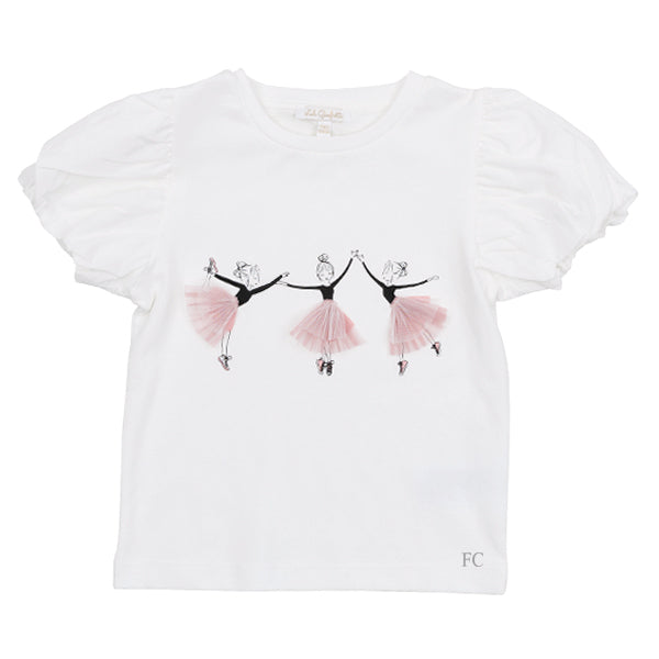 Ballerina girls puff sleeve tee by Lili Gaufrette